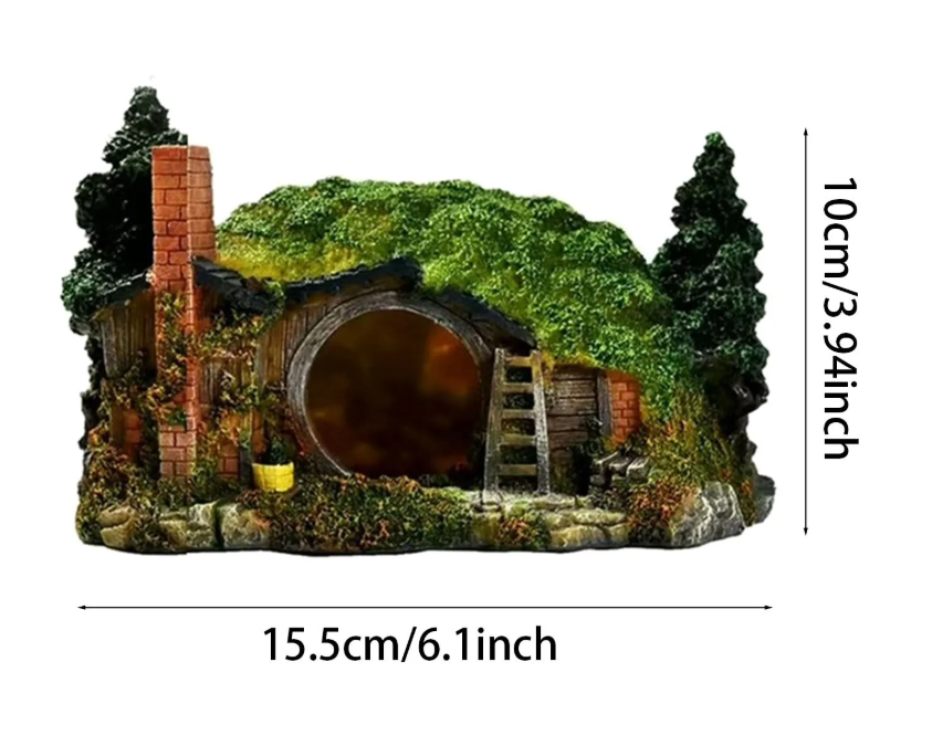 Aquarium Rotsgrot Decoratie – Resin Schuilplaats met Openingen voor Vissen en Schildpadden