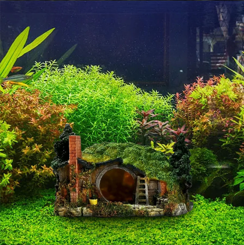 Aquarium Rotsgrot Decoratie – Resin Schuilplaats met Openingen voor Vissen en Schildpadden