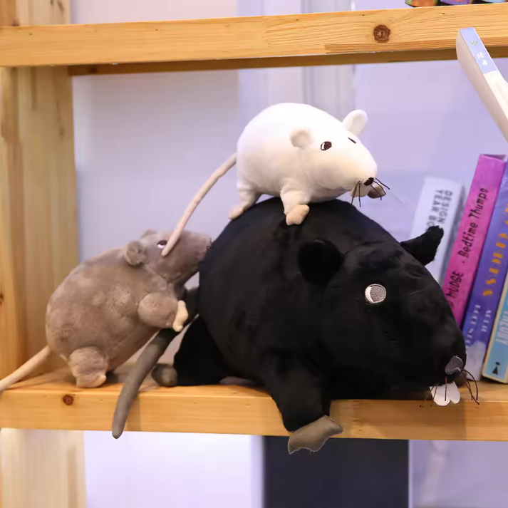 Realistische Muis Knuffel – Zacht Gevuld Pluche Dier Kussen