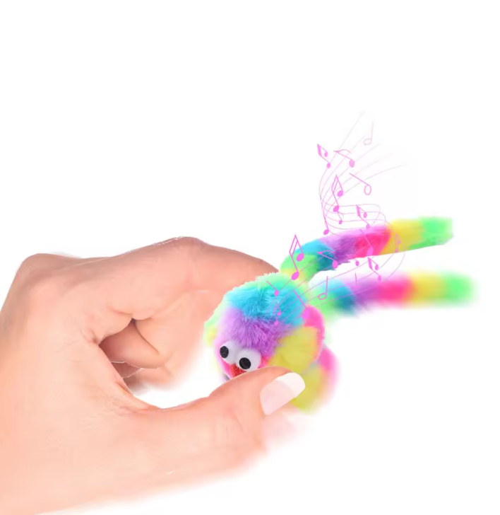 Regenboog Pluche Ratten Speeltje – Duurzaam Kattenspeelgoed