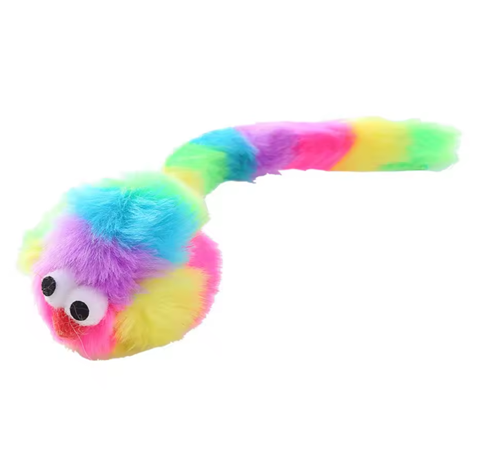 Regenboog Pluche Ratten Speeltje – Duurzaam Kattenspeelgoed