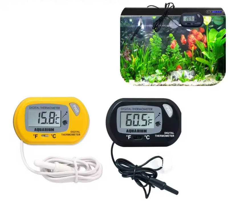 Aquarium Thermometer Digitaal – LCD Temperatuurmeter met Sensor en Zuignap
