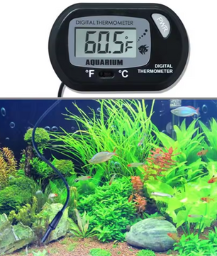 Aquarium Thermometer Digitaal – LCD Temperatuurmeter met Sensor en Zuignap