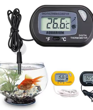 Aquarium Thermometer Digitaal – LCD Temperatuurmeter met Sensor en Zuignap