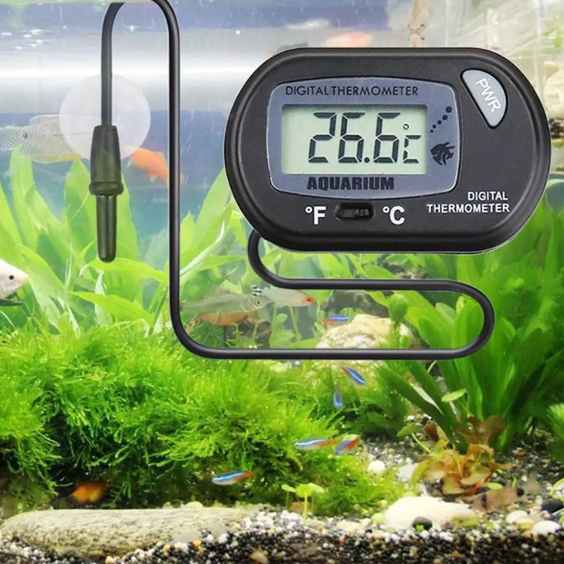 Aquarium Thermometer Digitaal – LCD Temperatuurmeter met Sensor en Zuignap
