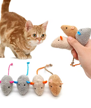 Interactief Pluche Katten Speelgoed – Linnen Rattenspeeltje Set