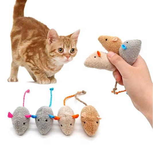 Interactief Pluche Katten Speelgoed – Linnen Rattenspeeltje Set