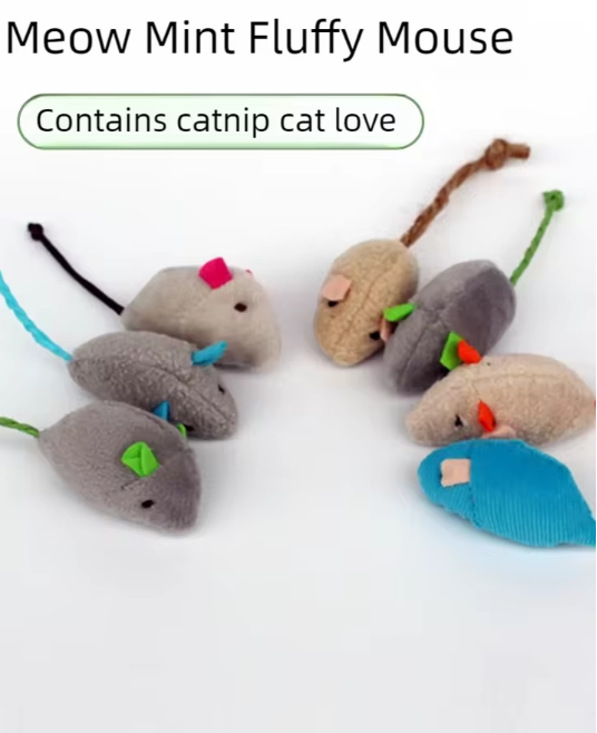 Interactief Pluche Katten Speelgoed – Linnen Rattenspeeltje Set
