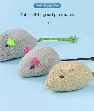Interactief Pluche Katten Speelgoed – Linnen Rattenspeeltje Set