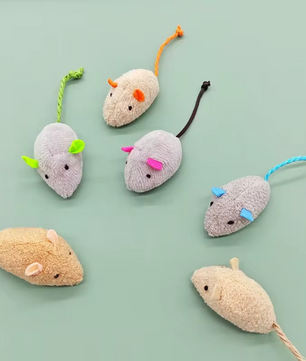 Interactief Pluche Katten Speelgoed – Linnen Rattenspeeltje Set