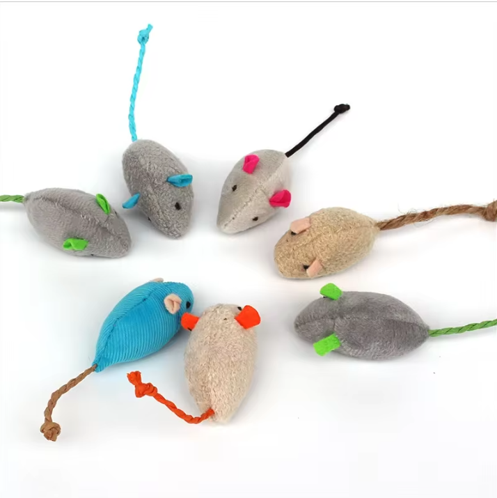 Interactief Pluche Katten Speelgoed – Linnen Rattenspeeltje Set