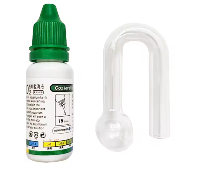 Aquarium CO2 Indicator – Glazen Drop Checker met Testvloeistof voor Planten