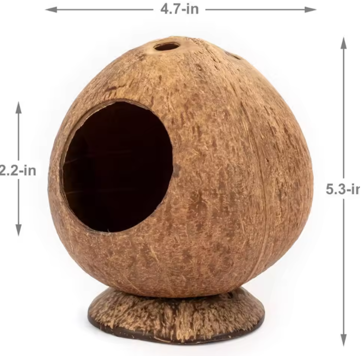 Kokosnoot Hamster Huis – Natuurlijk Nest en Schuilplaats voor Kleine Dieren