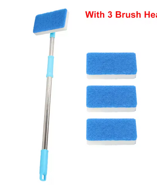 Aquarium Reinigingsborstel – Dubbelzijdige Spons met Lange Steel en Verstelbare Kop