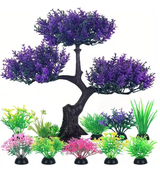 Set van 10 Aquarium Kunstplanten – Decoratieve Plastic Waterplanten voor Vissen