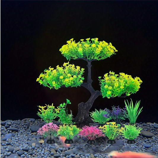 Set van 10 Aquarium Kunstplanten – Decoratieve Plastic Waterplanten voor Vissen