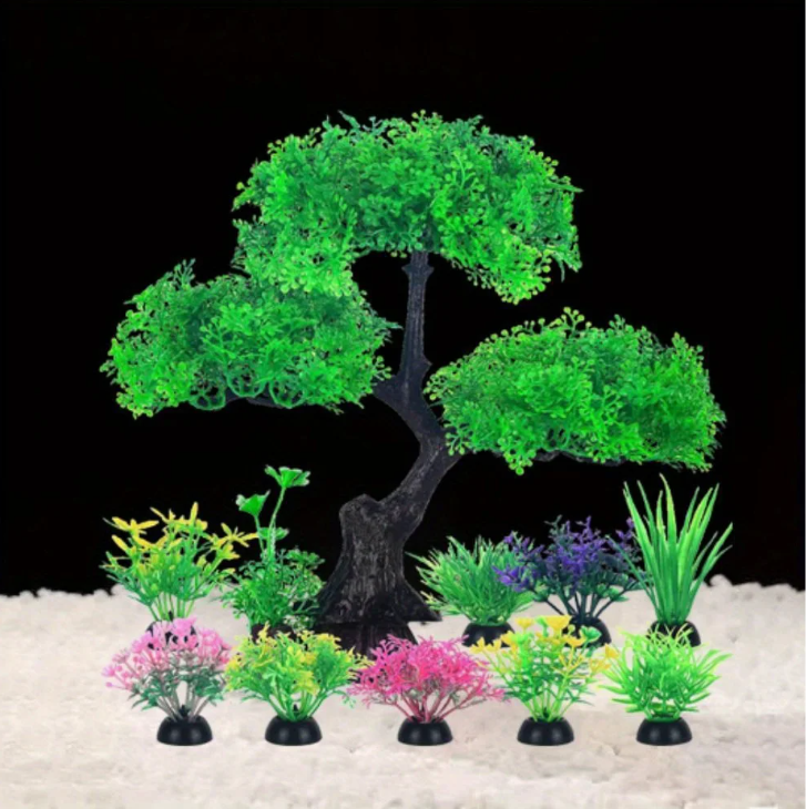 Set van 10 Aquarium Kunstplanten – Decoratieve Plastic Waterplanten voor Vissen