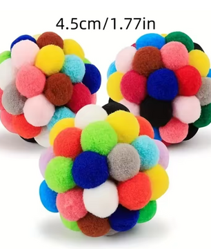 Kattenspeelgoed Ballen Set – Pluche, Nylon en Bel Speelballen
