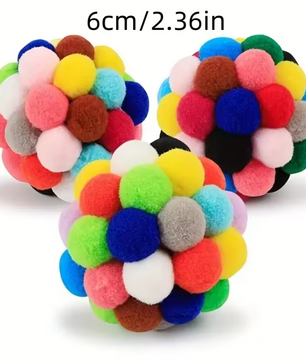 Kattenspeelgoed Ballen Set – Pluche, Nylon en Bel Speelballen