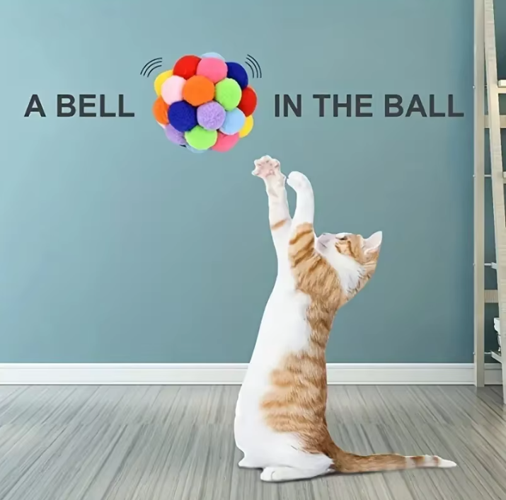 Kattenspeelgoed Ballen Set – Pluche, Nylon en Bel Speelballen