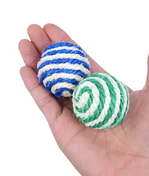 4-Delige Sisal Speelballen Set – Interactief Kattenspeelgoed