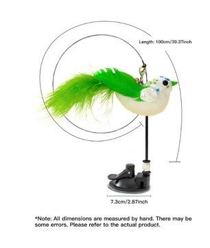 Interactief Katten Speelgoed met Veer en Bel – Zuignap Vogel Simulatie