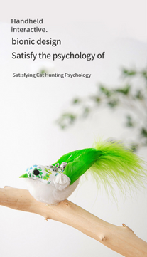Interactief Katten Speelgoed met Veer en Bel – Zuignap Vogel Simulatie