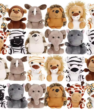 Safari Knuffels Set – Mini Jungle Dieren Knuffels voor Kinderen