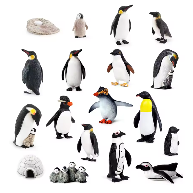 Realistische Pinguïn Figuren Set – Dierfiguren voor Educatie en Decoratie