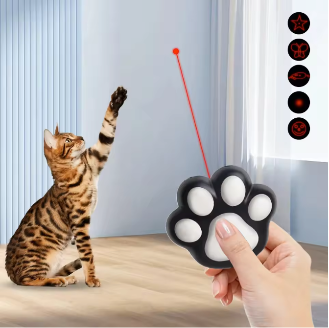 Interactieve Laser Pointer voor Kat en Hond – Oplaadbaar Speelgoed met Patronen