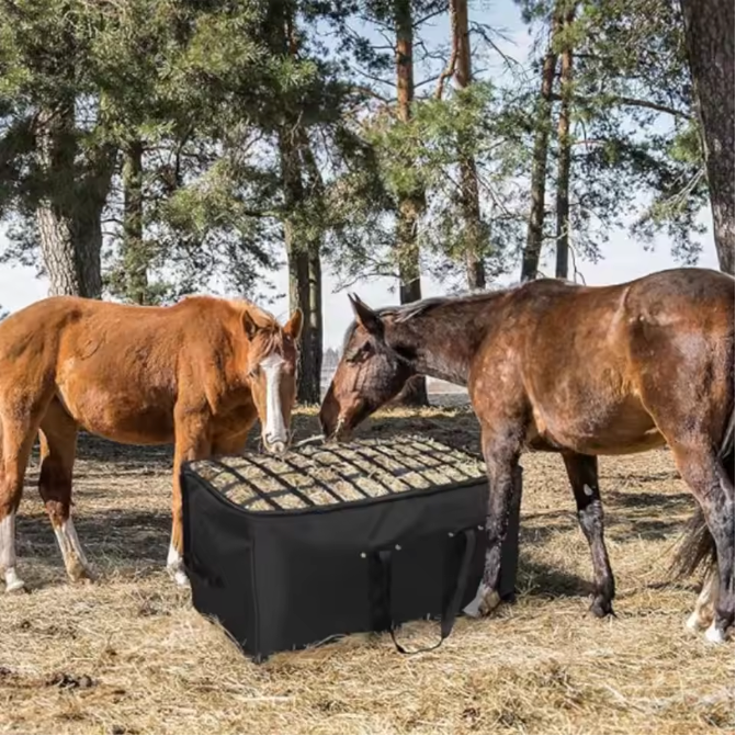 Extra Grote Hooizak met Slow Feed – Waterdichte Voerzak voor Paarden en Vee