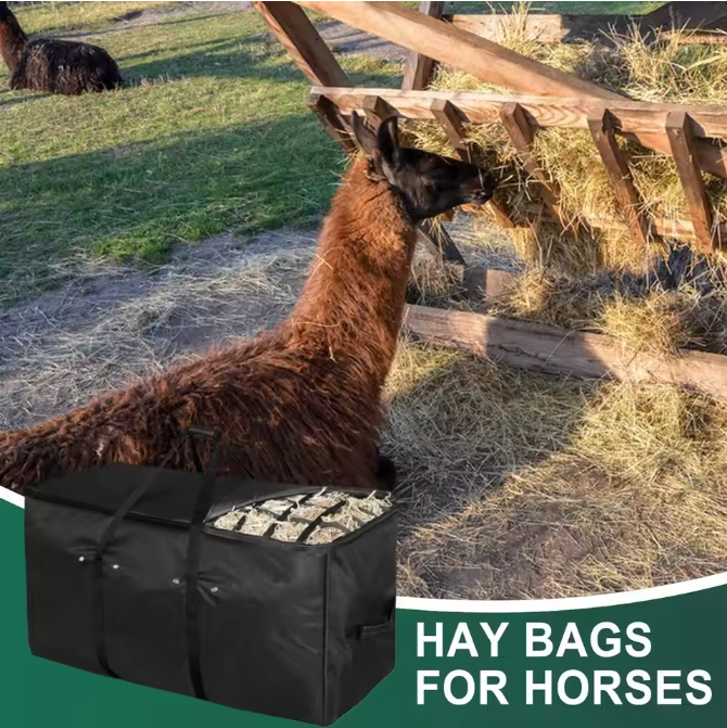 Extra Grote Hooizak met Slow Feed – Waterdichte Voerzak voor Paarden en Vee