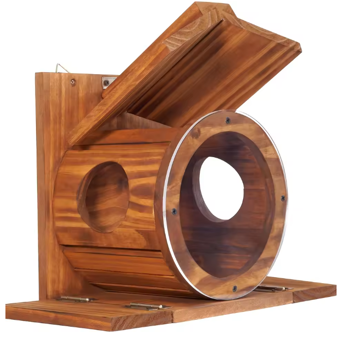 Houten Eekhoorn Voederbak – Hangend Voederhuis voor Tuin en Terras