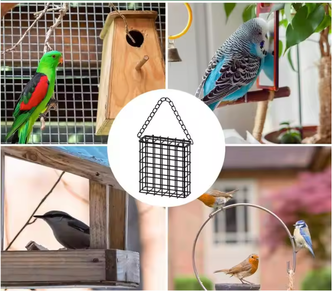 Metalen Vogelvoeder voor Vetbollen – Hangende Suet Feeder met Ketting