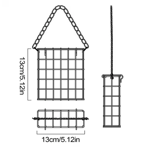 Metalen Vogelvoeder voor Vetbollen – Hangende Suet Feeder met Ketting