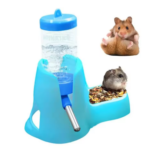 Automatische Hamster Waterfles met Voerbak – Drinkdispenser voor Kleine Dieren