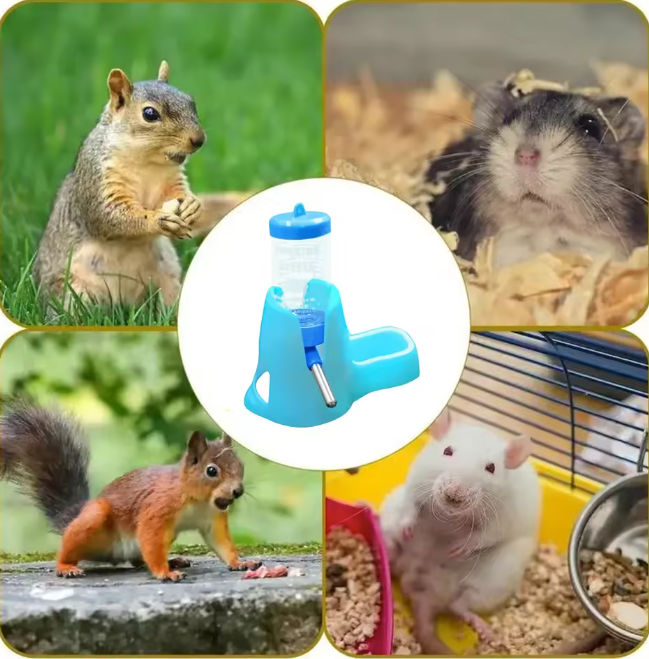 Automatische Hamster Waterfles met Voerbak – Drinkdispenser voor Kleine Dieren