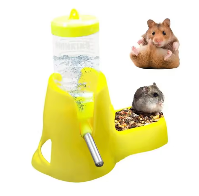 Automatische Hamster Waterfles met Voerbak – Drinkdispenser voor Kleine Dieren