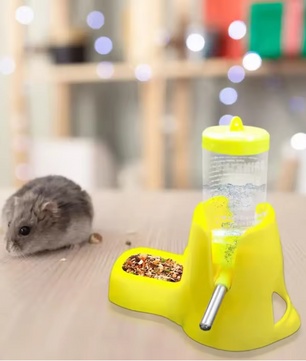 Automatische Hamster Waterfles met Voerbak – Drinkdispenser voor Kleine Dieren