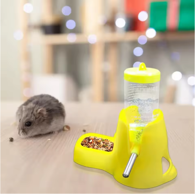 Automatische Hamster Waterfles met Voerbak – Drinkdispenser voor Kleine Dieren