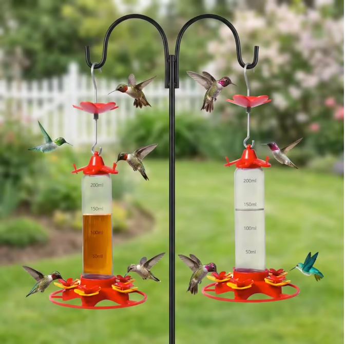 Kolibrievoeder Hangend 350 ml – Met 5 Voederpoorten en Mierenwerend Ontwerp