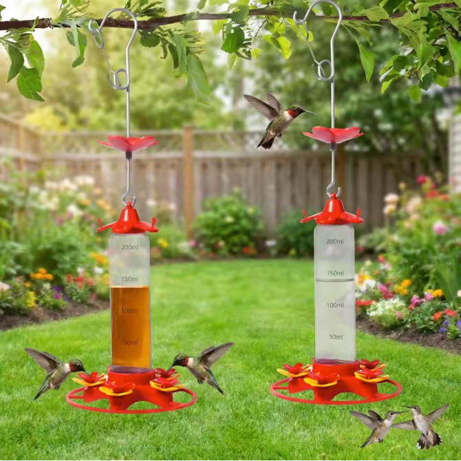 Kolibrievoeder Hangend 350 ml – Met 5 Voederpoorten en Mierenwerend Ontwerp