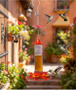 Kolibrievoeder Hangend 350 ml – Met 5 Voederpoorten en Mierenwerend Ontwerp