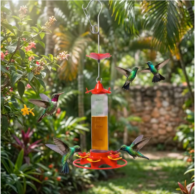 Kolibrievoeder Hangend 350 ml – Met 5 Voederpoorten en Mierenwerend Ontwerp