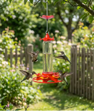 Kolibrievoeder Hangend 350 ml – Met 5 Voederpoorten en Mierenwerend Ontwerp