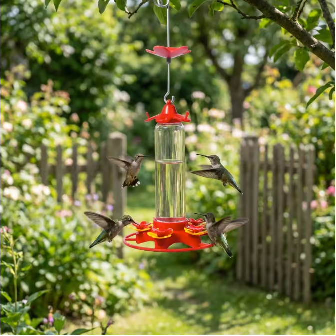 Kolibrievoeder Hangend 350 ml – Met 5 Voederpoorten en Mierenwerend Ontwerp