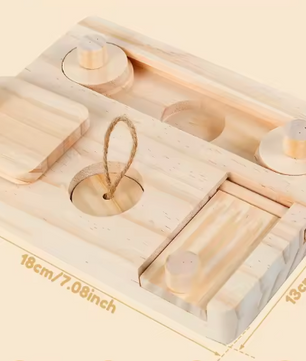 6-in-1 Houten Foerageerspeelgoed – Interactief Puzzelspel voor Hamsters en Knaagdieren