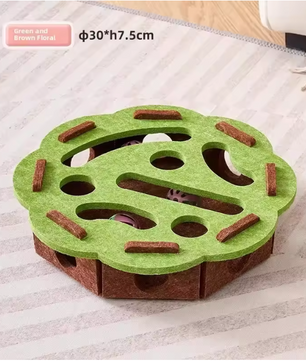 Interactief Katten Puzzelspeelgoed – Vilten Speeldoos met Bal en Krabfunctie