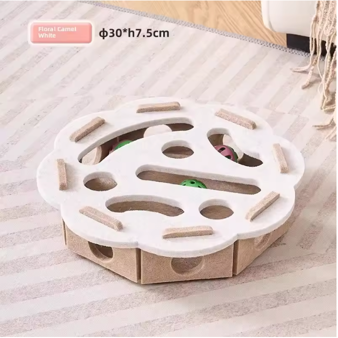 Interactief Katten Puzzelspeelgoed – Vilten Speeldoos met Bal en Krabfunctie