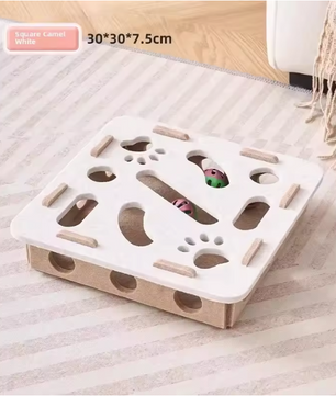 Interactief Katten Puzzelspeelgoed – Vilten Speeldoos met Bal en Krabfunctie